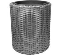 Pot rond plastique Verve effet rotin Ø35 x h.40 cm