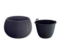 Pot rond Splofy Bowl en plastique avec récipient de couleur anthracite 18 (L) x 18 (l) x 13 (H) cm