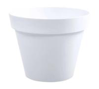 Pot Rond Toscane - 30x26cm - 10l - Blanc - Eda Plastiques