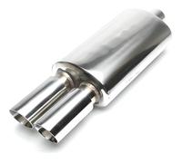 Pot Silencieux arriere auto universel sport inox Tuning Art 2 x 76mm rond