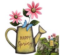 Pot Stakes Decorative, Lawn Kettle Ornament Stakes, Kettle Plug-in Flowerpot Pieu Élégant Décor de Jardin pour terrassement Pourcette de pelouse Funny Kettles Jardin 14.57x11,8 Pouces
