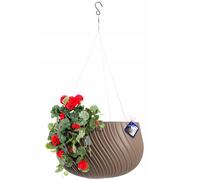 Pot suspendu KADAX, lampe à fleurs avec chaîne et crochet, 32 cm, marron