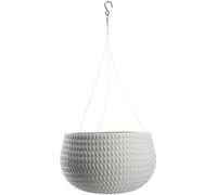 KADAX Pot à suspendre avec chaîne et crochet, pot de fleurs suspendu, pot de fleurs avec insert, protection des plantes pour l'intérieur et l'extérieur (diamètre 32 cm, gris clair)