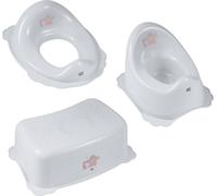 Pot + tabouret de marche + siège de toilette pour enfants, pour l'apprentissage des couches et des toilettes, matériau solide, caoutchouc antidérapant couleur:rose, motif:Friends
