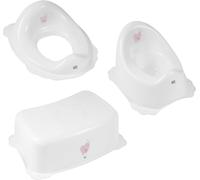 Pot + tabouret de marche + siège de toilette pour enfants, pour l'apprentissage des couches et des toilettes, matériau solide, caoutchouc antidérapant couleur:rose, motif:Friends