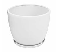 Pot tonneau Pot de fleurs en céramique avec soucoupe rond 7 tailles 6 couleurs