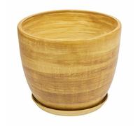 Cache-Pot En Céramique - Botle - D 190 Mm - Marron Clair - Peint À La Main - Avec Trou De Drainage Multicolore