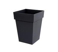 Pot Toscane mi-haut carré 39x39x53cm Gris Anthracite