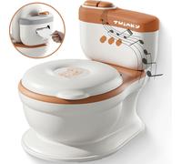 Pot Twinky® pour enfants et bébés - 3 en 1 entraîneur de toilette avec musique et bouton de chasse - siège de toilette avec couvercle et support de rouleau de WC