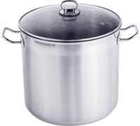 Pot universel 20 litres avec couvercle en verre - env. 30 x 28 cm - Pot en inox XXL