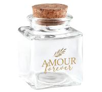 POT VERRE CARRÉ AMOUR OR BOUCHON LIÈGE 4X4X6CM