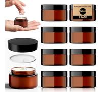 Pot Vide Cosmétiques - Pot de Creme en Verre pour Voyage (Pack de 8, 30ml) - Pot Creme Vide avec Couvercle et Spatule Creme Cosmetique - Contenant Cosmetique Vide en Verre avec Protection UV