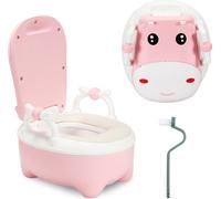 Pot Yakimz pour enfants - garçon / fille à partir de 0-6 ans, également pour l'apprentissage de la propreté et l'apprentissage du pot, Motif : Vache- Rose