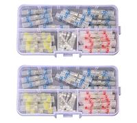 Potadak Lot de 100 connecteurs thermorétractables étanches à souder - Manchon de tuyau - Connecteurs isolés - Kit de câbles électroniques