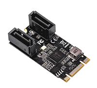 Potadak M2 PCIE NVMe SATA6G 2 ports SATA III 6Gb/S M.2 22X42 M Key et B Key Controller Carte adaptateur JMB582