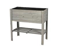 Potager sur pieds en bois "Mon Jardin" - Gris - L 80,5 x l 40 x H 78,5 cm
