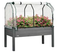 Potager sur Pieds surélevé - Outsunny - avec bâche en PE - volume 104 L - avec Trous de Drainage, Tissu non tissé - gris foncé