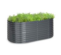 Potager surélevé - Blumfeldt High Grow - 200 x 80 x 100 cm - Jardinière - Tôle d'acier ondulée - Jardinière surélevée - Gris
