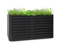 Potager surélevé - Blumfeldt High Grow - Carré potager surélevé - 200 x 90 x 100 cm - 1800 L - Acier - Jardinière - Anthracite