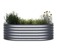 Potager Surélevé Blumfeldt High Grow Extended de 150 x 60 x 43 cm en tôle d'acier ondulée Gris G