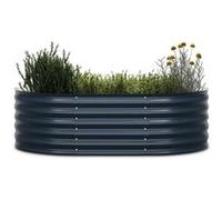 Potager Surélevé Blumfeldt High Grow Extended de 150 x 60 x 43 cm en tôle d'acier ondulée Noir G