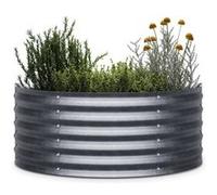 Blumfeldt Curvbox 105x60x43 cm Carré potager Argent