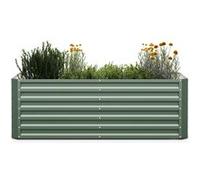 High Grow Straight potager surélevé de 180 x 60 x 90 cm en tôle d'acier ondulée montage facile résistant à la rouille et au gel