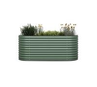 High Grow potager surélevé de 200 x 80 x 100 cm en tôle d'acier ondulée montage facile résistant à la rouille et au gel