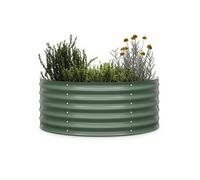 Potager Surélevé High Grow Half Circle de 105 x 60 x 43 cm en tôle d'acier ondulée Vert