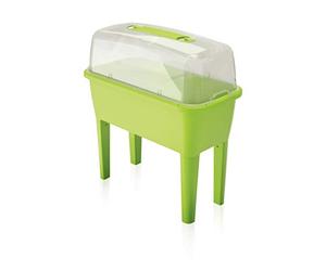 Potager urbain avec serre de 52 litres en polypropylène 77 x 38 x 82 cm couleur pistache.