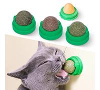 Potaroma Boules à Lécher Chat Herbe à Chat Matatabi Lot de 4 | Catnip, Matatabi, Fruit de Matatabi, Boules Rotatives, Fixation Murale, Chatons et Chats d'Intérieur