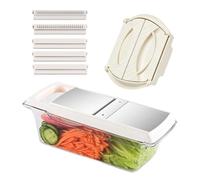 Potato Slicer Stainless Steel Handdheld Safe Cutter with Container | Food Slicer and Chopper for Onion Todato Cucumber Kitchen Salad Cooking Home Camping