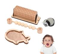Potatomato Busy Board DIY 4 pièces - Montessori DIY Matériaux pour Parents - Accessoires pour planches sensorielles - Roues - Poisson à paillettes réversibles - Rouleau en bois - Perles - Matériel