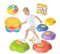 potatomato Pierres à empiler antidérapantes pour Enfants avec Motif Crabe et Roue numérotée - Pierres d'équilibre sensorielles avec Effets sonores, pour Usage intérieur et extérieur