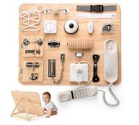 potatomato Tableau d’activités Montessori 21-en-1 en Bois - Jeu éducatif sensoriel et Moteur pour Enfants, Puzzle, Jouet bébé, Cadeau, adapté autisme, Voyage et extérieur