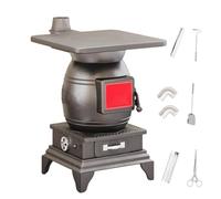 Potbelly Réchaud pour chauffage et cuisine d'intérieur et d'extérieur avec tiroir à cendres et capacité multi-combustibles