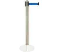 Poteau à corde rétractable bleue en nylon acier inoxydable 100cm (corde210cm) (socle non inclus) Securit