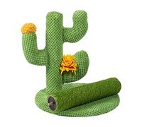 Poteau à gratter pour chats d'intérieur | Chat vert mignon arbre à cactus | Grattoir interactif avec 3 barres à gratter pour chats adultes et chatons en intérieur