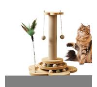 Poteau À Gratter pour Jouet d'escalade 40x25x25cm Poteau À Gratter pour Jouet d'escalade pour Chat,Corde en Bois Et Sisal,Facile Nettoyer Et Offre Beaucoup,Plateau Tournant