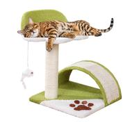 Poteau à griffer - Jouet interactif en sisal pour chatons | Petit jouet de saut, poteau de meulage de griffes, tour d'arbre mignonne pour jeux d'intérieur et divertissement