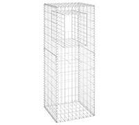 Poteau à Panier de Gabion 50x50x140 cm Fer Résistant à la Rouille | Grille soudée fil 3,5 mm, couvercles supérieur et inférieur, remplissage pierres ou graviers, jardin et terrasse