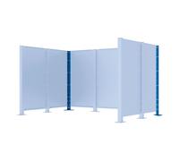 Poteau cache-conteneurs modulable peint sur Galva RAL5010 - Poteau d'angle sur platine fixe - PROCITY - 208182.5010