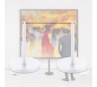 Poteau Court, BarrièRes De ContrôLe Des Foules Avec Base Creuse Et Cordon éLastique, Base En Caoutchouc LestéE AntidéRapante For Expositions D'Art Et MuséEs