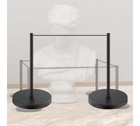 Poteau Court, BarrièRes De ContrôLe Des Foules Avec Base Creuse Et Cordon éLastique, Base En Caoutchouc LestéE AntidéRapante For Expositions D'Art Et MuséEs