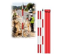 Poteau d’arpentage en aluminium, règle de mesure, perche de centrage amovible - Pour levés topographiques, marquage de construction et travaux de génie(300cm/118.1inch)