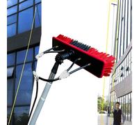 Poteau d'alimentation en eau de 12 m avec brosse de 35 cm - Nettoyant ultime pour panneaux solaires pour toits, murs, véhicules et bateaux - Brillance sans traces et nettoyage efficace