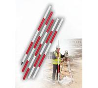 Poteau d'arpentage aluminium, graduations colorées tous les 20 cm, poteau de mesure modulaire pour chantiers ferroviaires et routiers(500 cm)