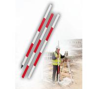 Poteau d'arpentage aluminium, graduations colorées tous les 20 cm, poteau de mesure modulaire pour chantiers ferroviaires et routiers(300 cm)