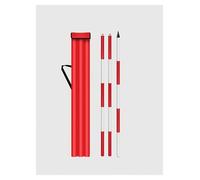 Poteau d'arpentage, tige de mesure sectionnelle avec marquage en échelle rouge, piquet de marquage robuste pour la construction et le génie civil(300 cm)