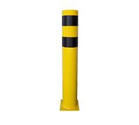 Poteau d'arrêt en acier - Diamètre 76,1 x 1200 mm - Jaune/noir - À cheviller